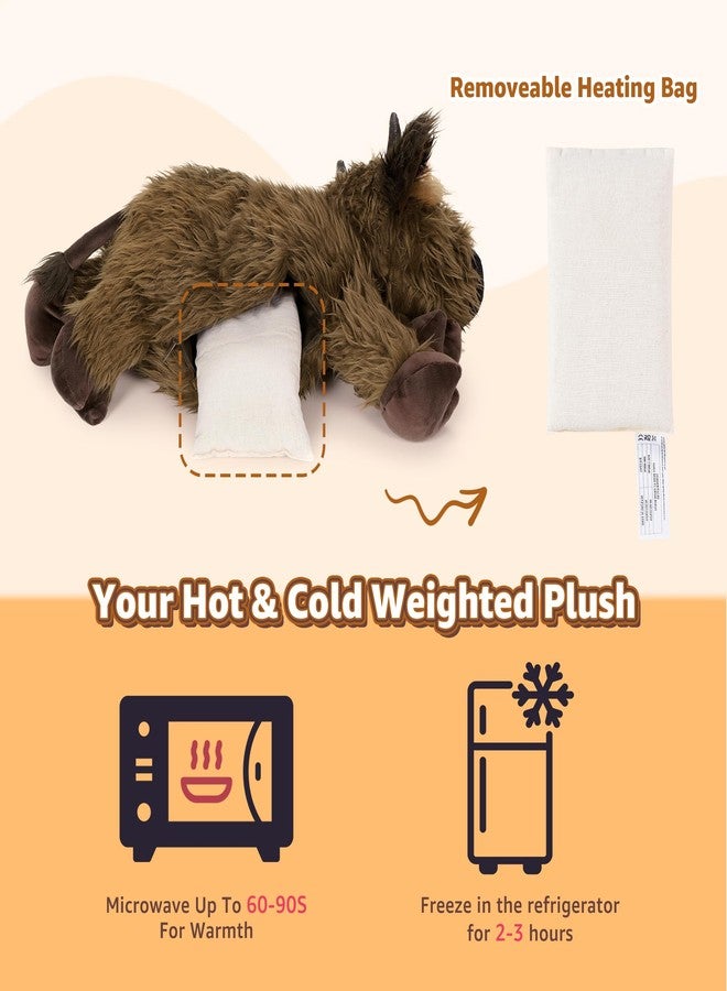 Onsoyours Original Heatable & Weighted Highland Cow Stuffed Animals, 3.35 lbs Microwavable Plushies for Stress Relief - 20" Large Comfort Soft Plush Toys for Kids & Adults - Image 3